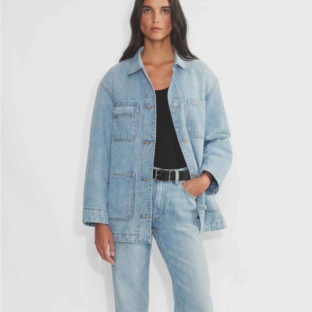 Aritzia Blue Jean Jacket Oversized Relaxed Fit